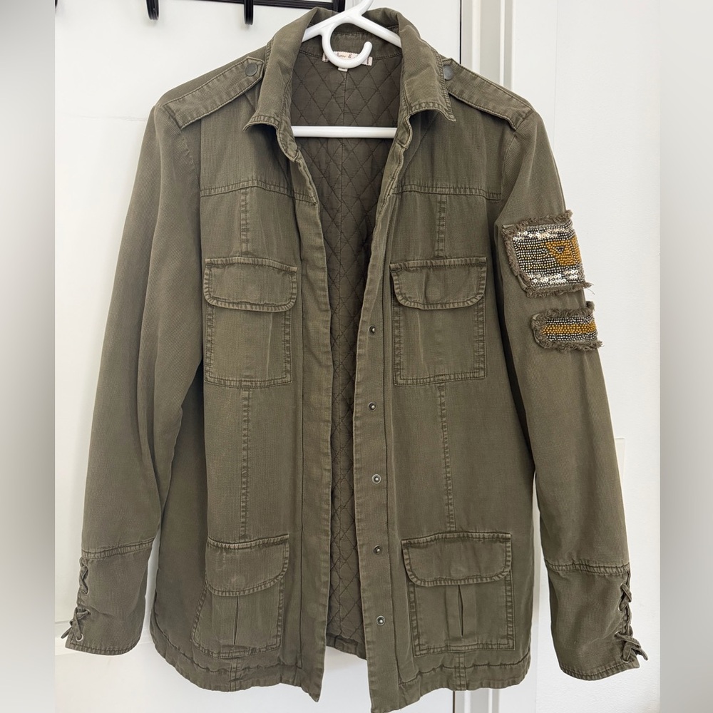 Willow & Clay Green Military Style Utility Jacket sz L